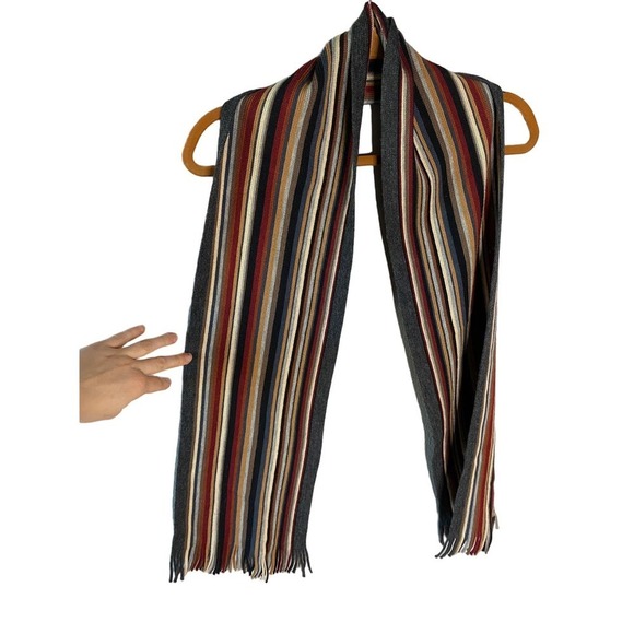 Unisex Striped Rainbow Wool Scarf - Picture 1 of 6